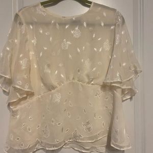 H&M floral white blouse